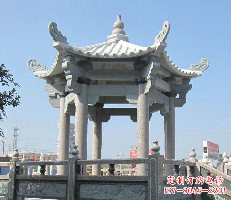廊坊大理石六角凉亭石雕，为您的家园带来浪漫情怀