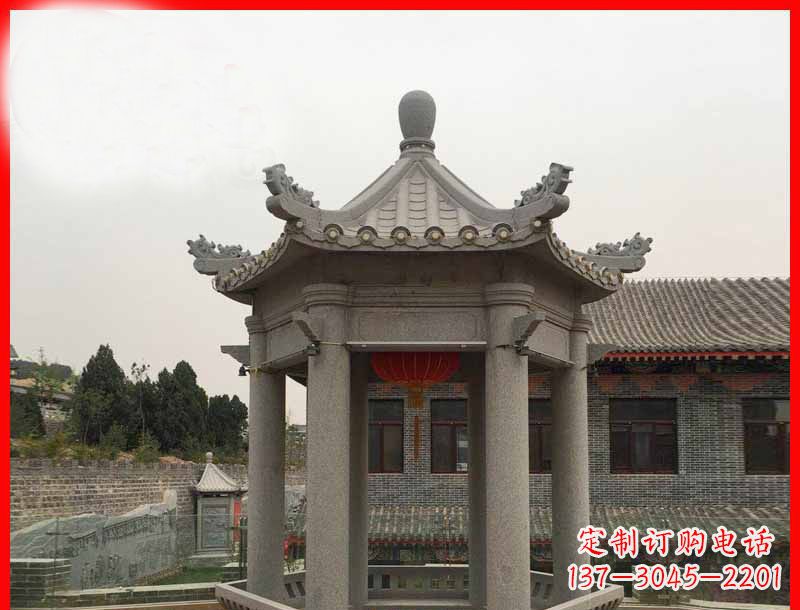 廊坊大理石六角凉亭石雕