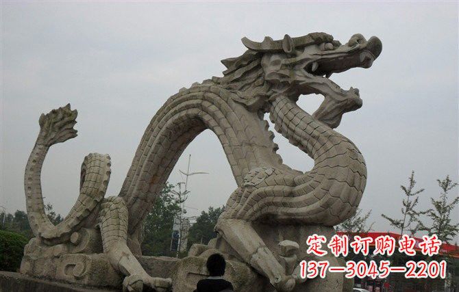 廊坊大理石龙雕塑,象征着力量与尊贵