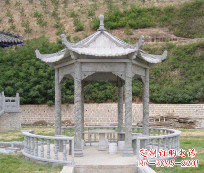 廊坊大理石六角石雕凉亭