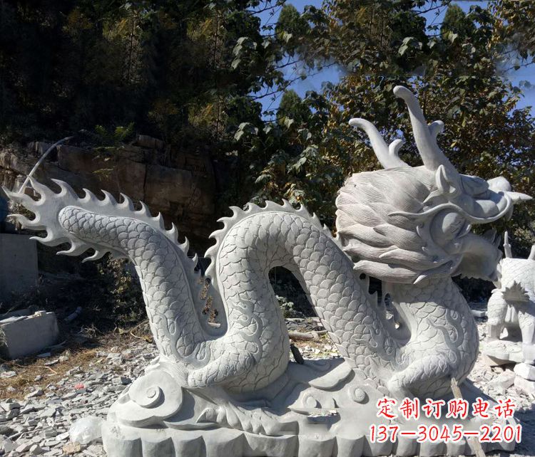廊坊精美大理石龙雕塑