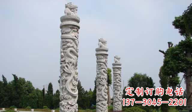 廊坊精美大理石龙柱雕塑