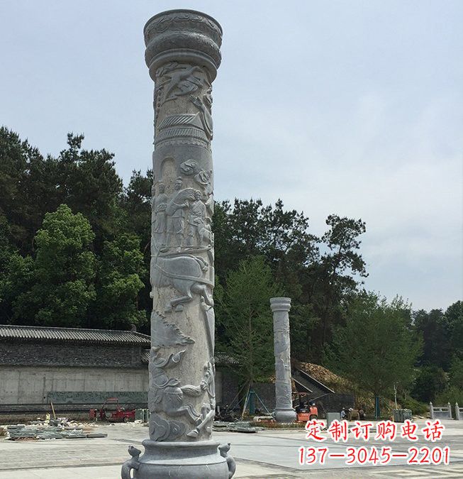 廊坊大理石龙柱雕塑