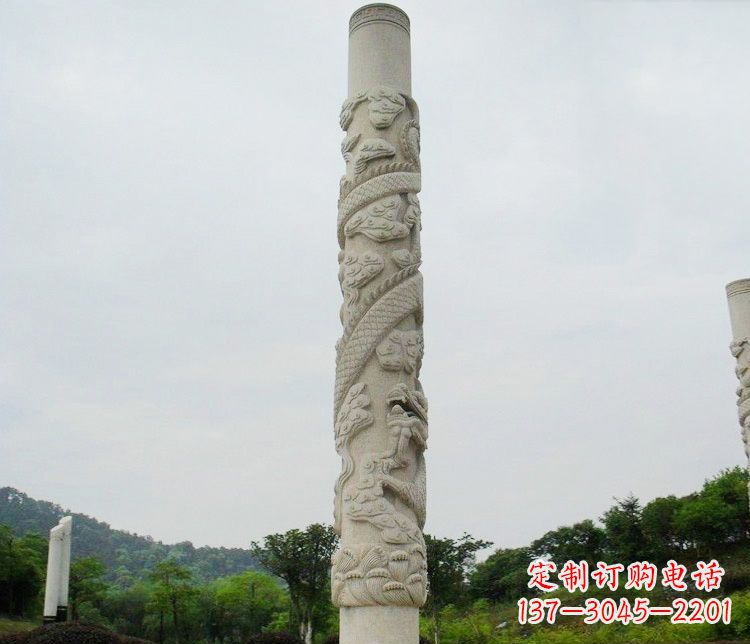 廊坊大理石盘龙柱雕塑
