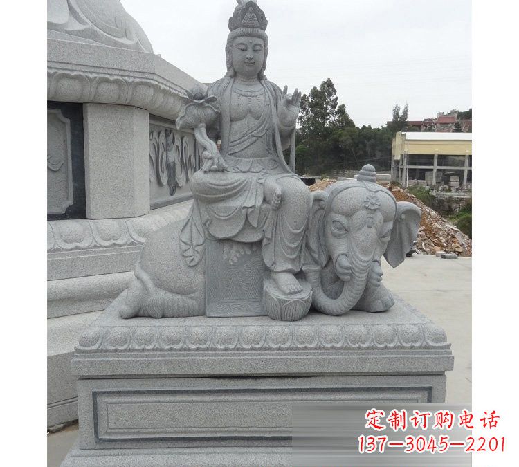 廊坊精雕细琢的大理石普贤菩萨雕塑