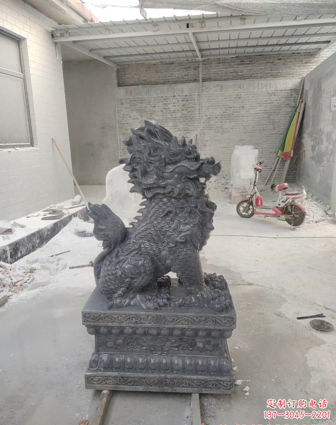 廊坊传世工艺大理石麒麟雕塑