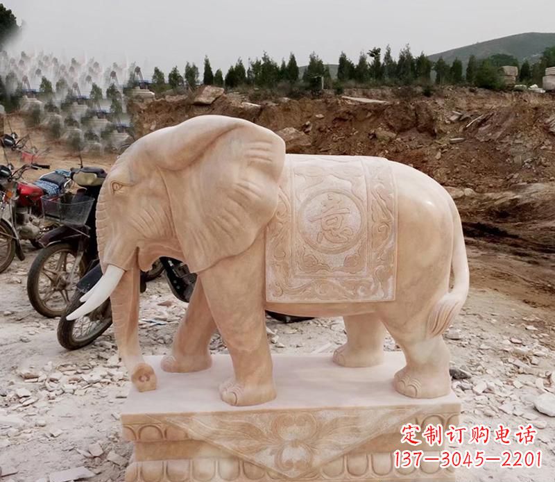 廊坊优雅大象大理石雕塑