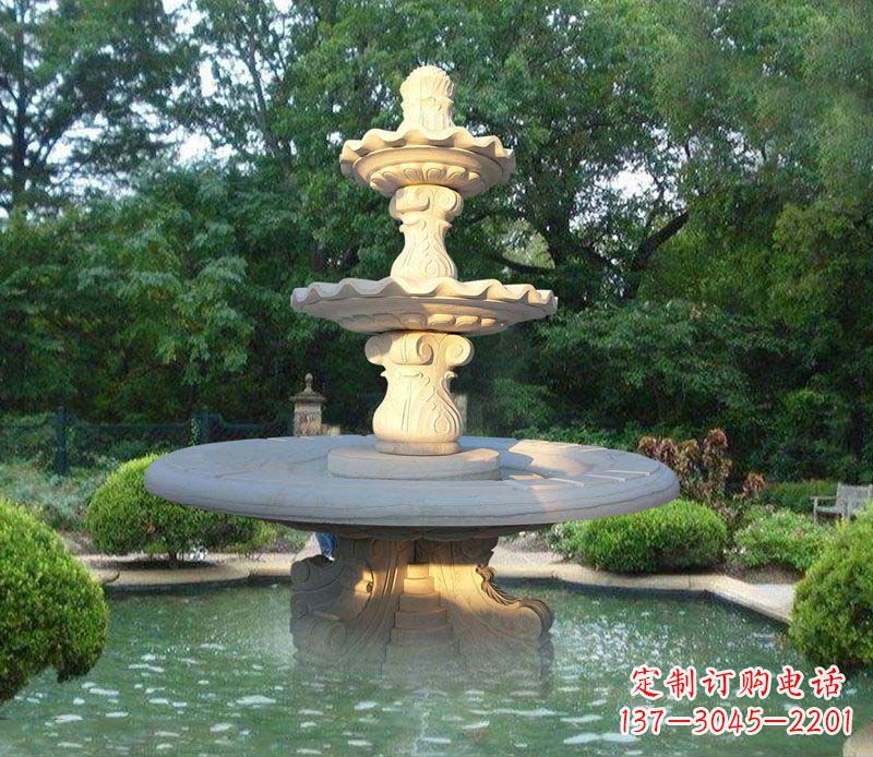 廊坊大理石三层喷泉雕塑