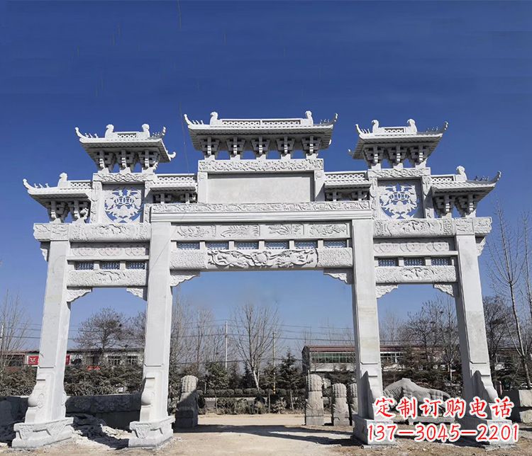 廊坊特色大理石牌坊石雕