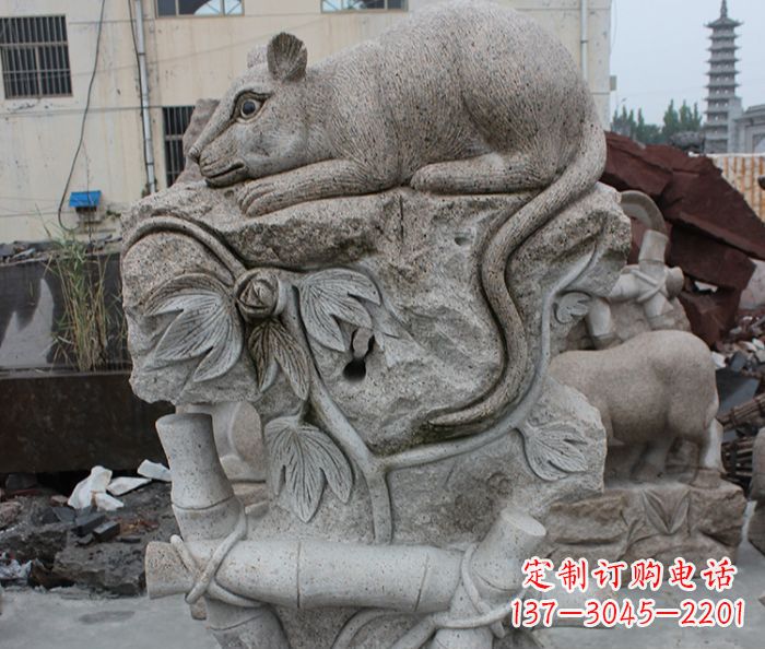廊坊大理石生肖鼠石雕