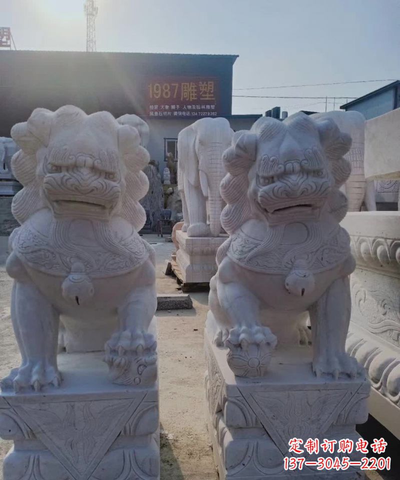 廊坊大理石狮子雕塑,象征威严