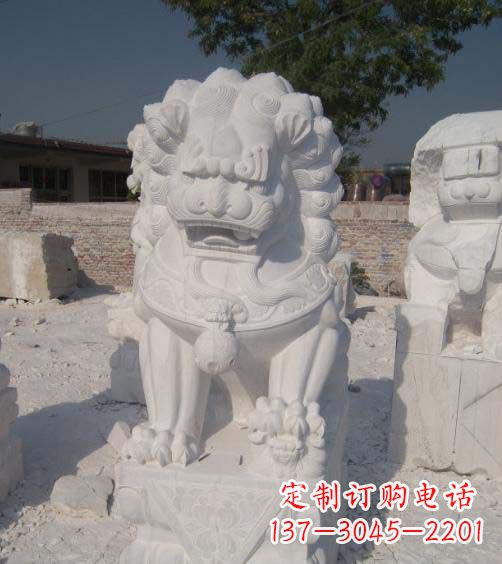 廊坊精美大理石狮子雕塑