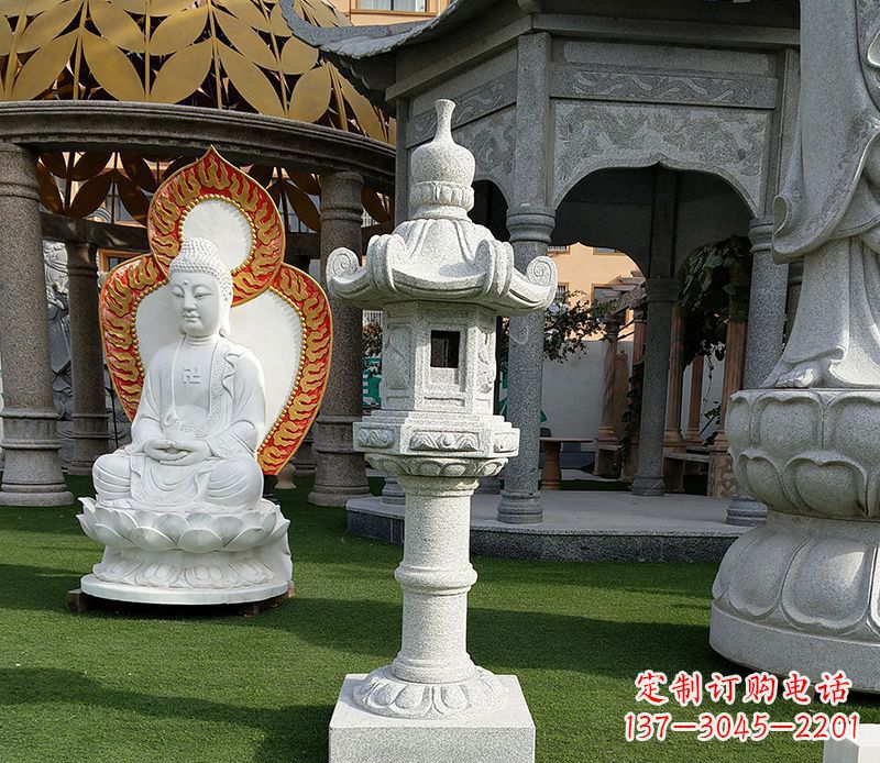 廊坊独特的大理石石灯笼寺庙石雕