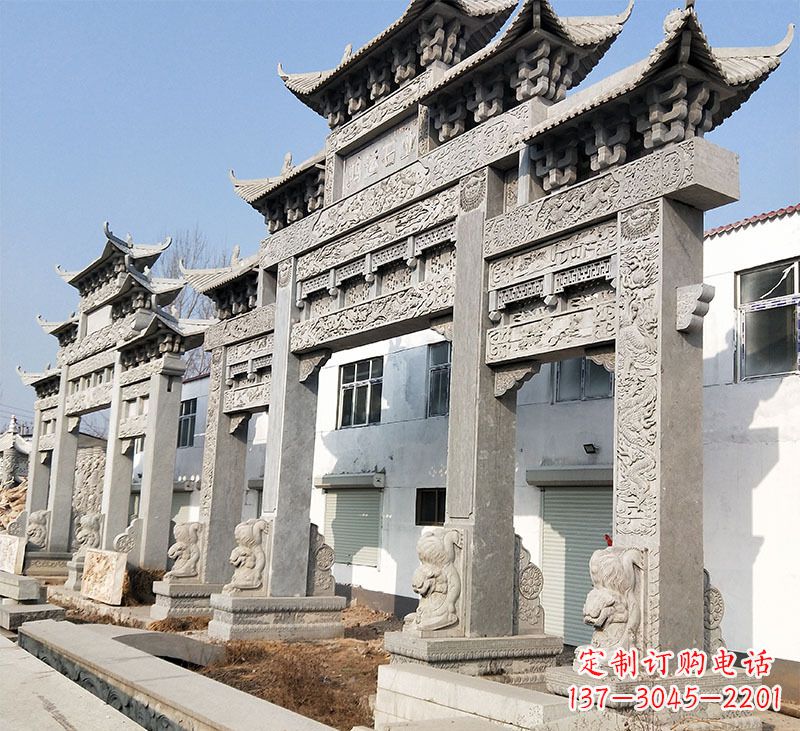 廊坊大理石石雕牌坊雕塑定制
