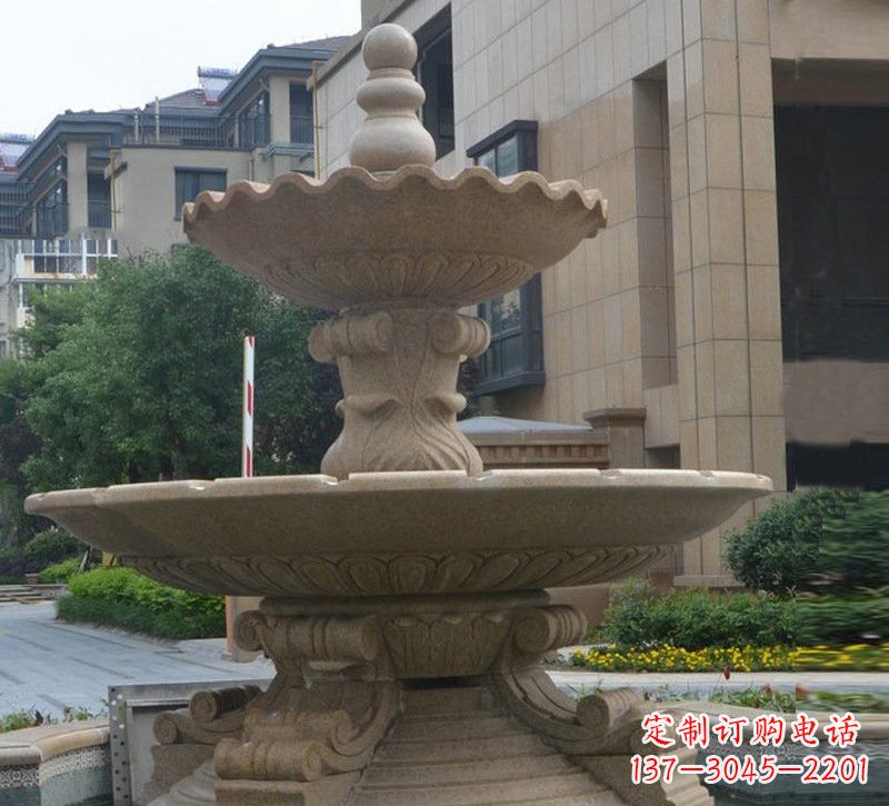 廊坊简约双层大理石喷泉雕塑