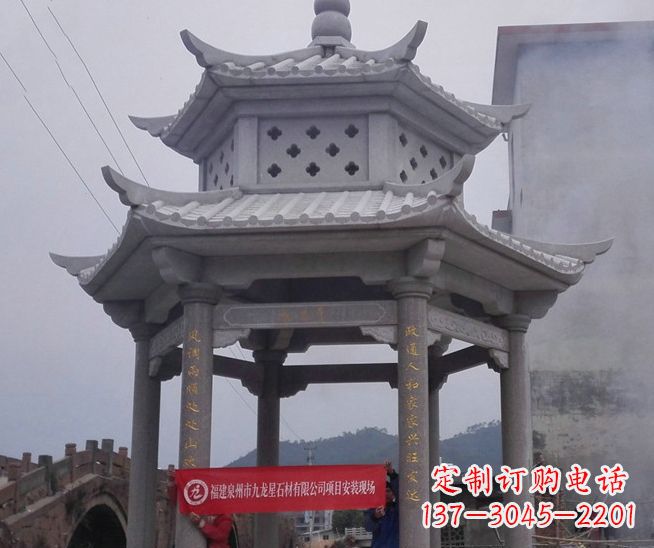 廊坊大理石双层石雕凉亭——独特的艺术结晶