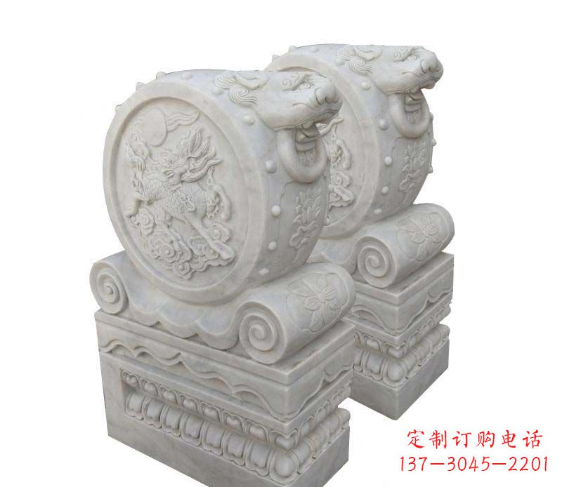 廊坊大理石狮子头门墩雕塑