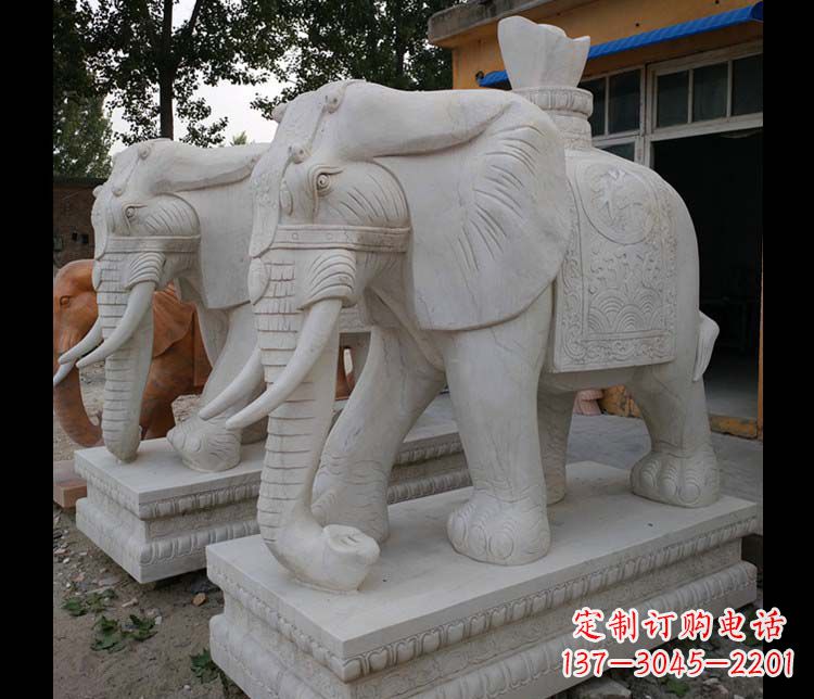 廊坊大理石大象雕塑,招财进宝