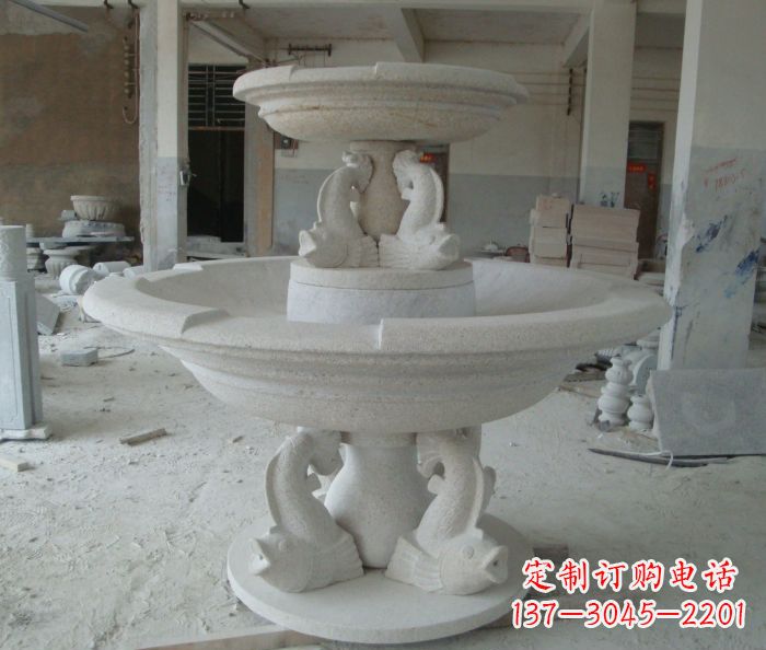 廊坊高端大理石双层喷泉雕塑