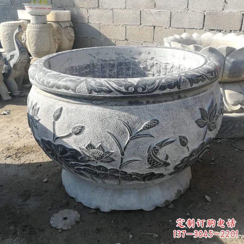 廊坊大理石水缸雕塑