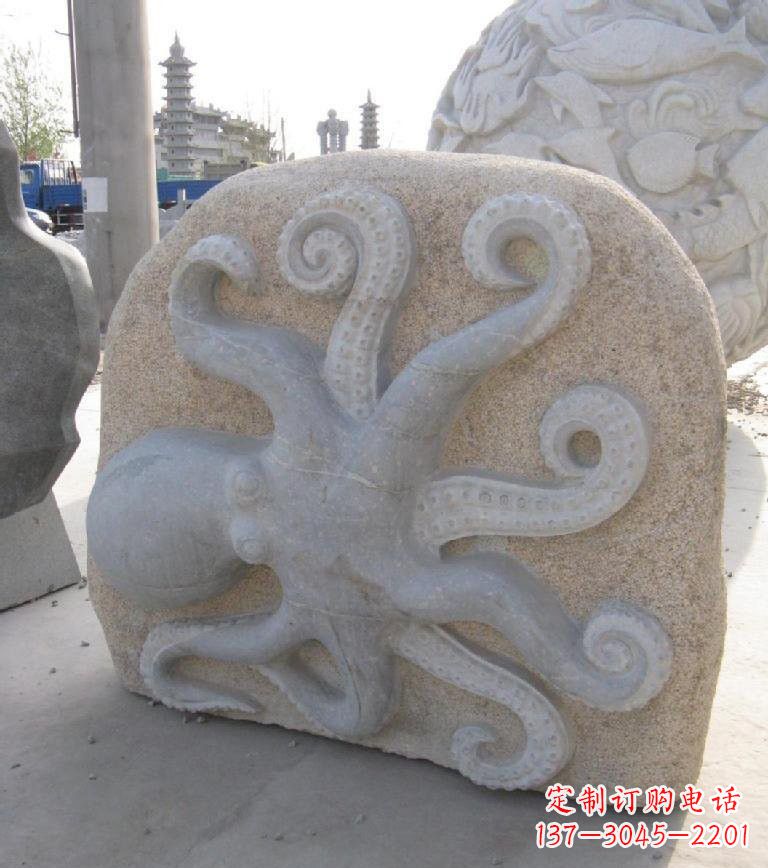 廊坊精美大理石章鱼雕塑