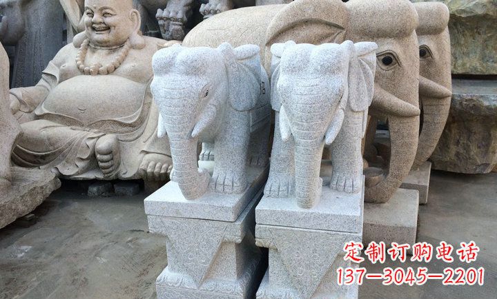 廊坊大理石大象雕塑 招财进宝