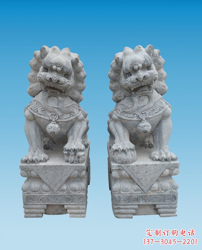 廊坊精致雕刻的大理石狮子雕塑