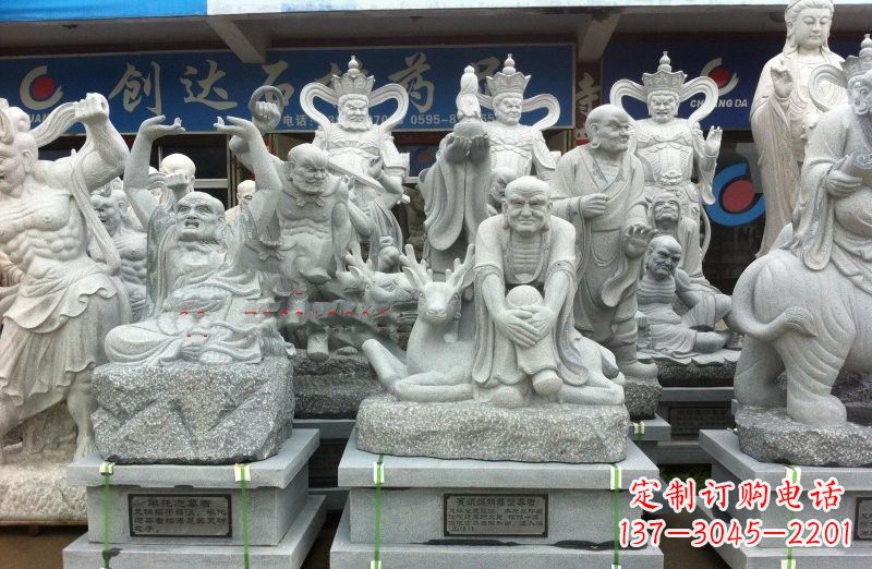 廊坊大理石坐式罗汉禅修雕塑