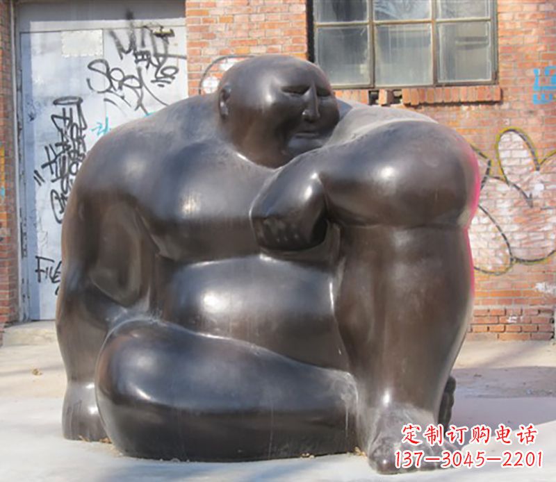 廊坊铜雕大胖子男人雕塑