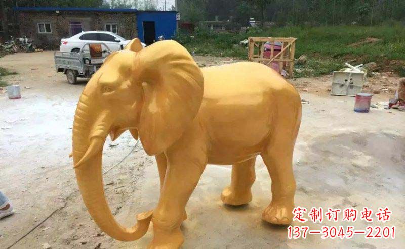 廊坊精美的大象玻璃钢仿铜雕塑