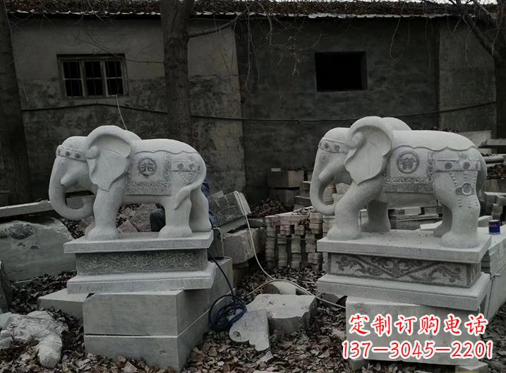 廊坊大象石雕摆件