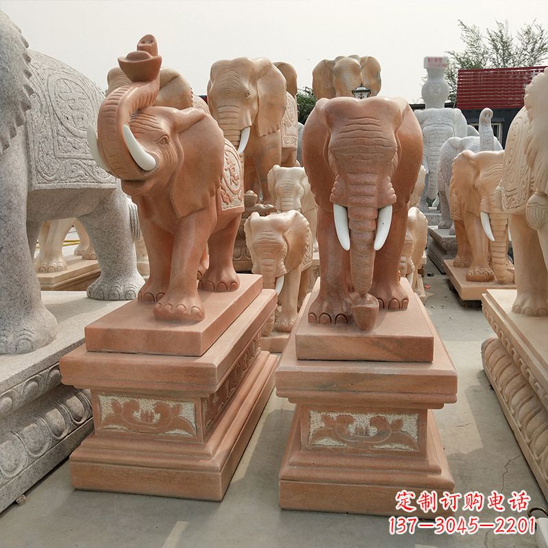廊坊大象水缸石雕塑