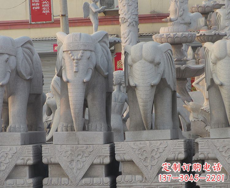 廊坊大象石柱雕塑