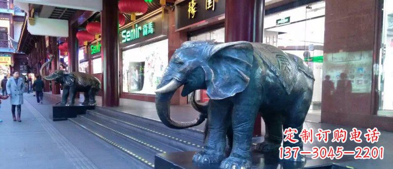 廊坊大象铜雕企业门口动物雕塑