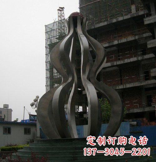 廊坊大型不锈钢抽象葫芦雕塑
