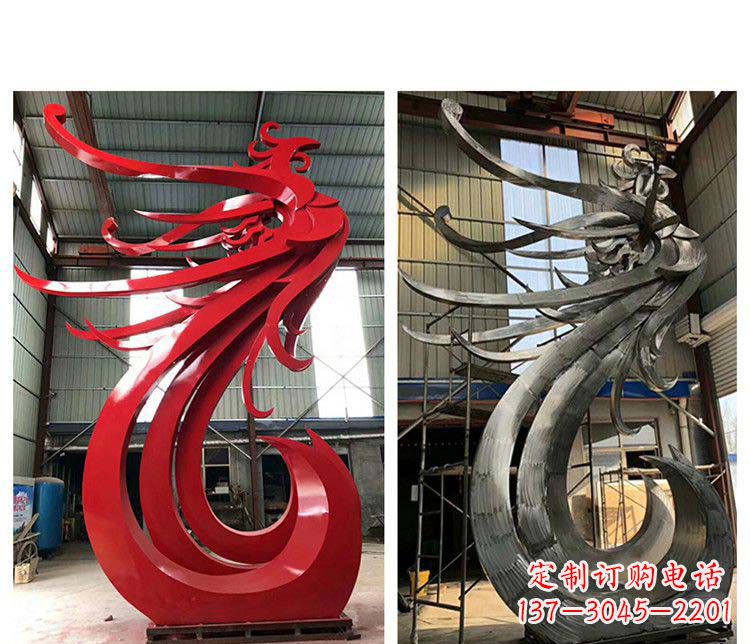 廊坊优雅凤凰不锈钢摆件雕塑