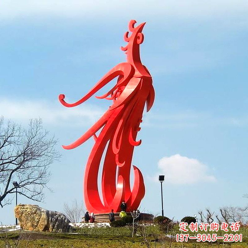 廊坊凤凰不锈钢雕塑,增添景区魅力