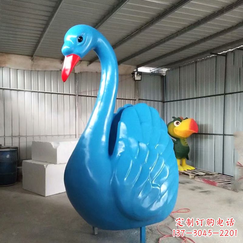 廊坊大型彩绘天鹅雕塑