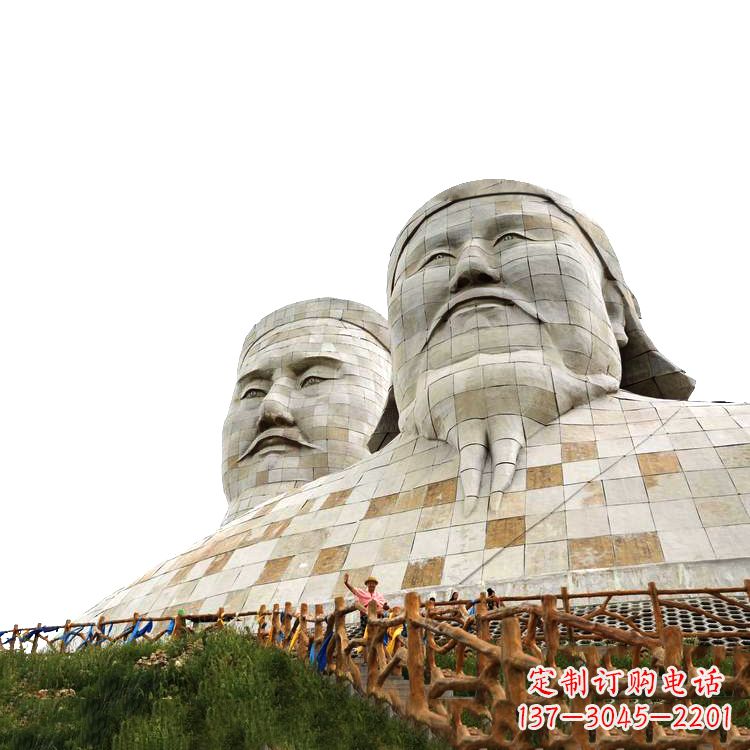 廊坊大型成吉思汗石雕头像景观雕塑