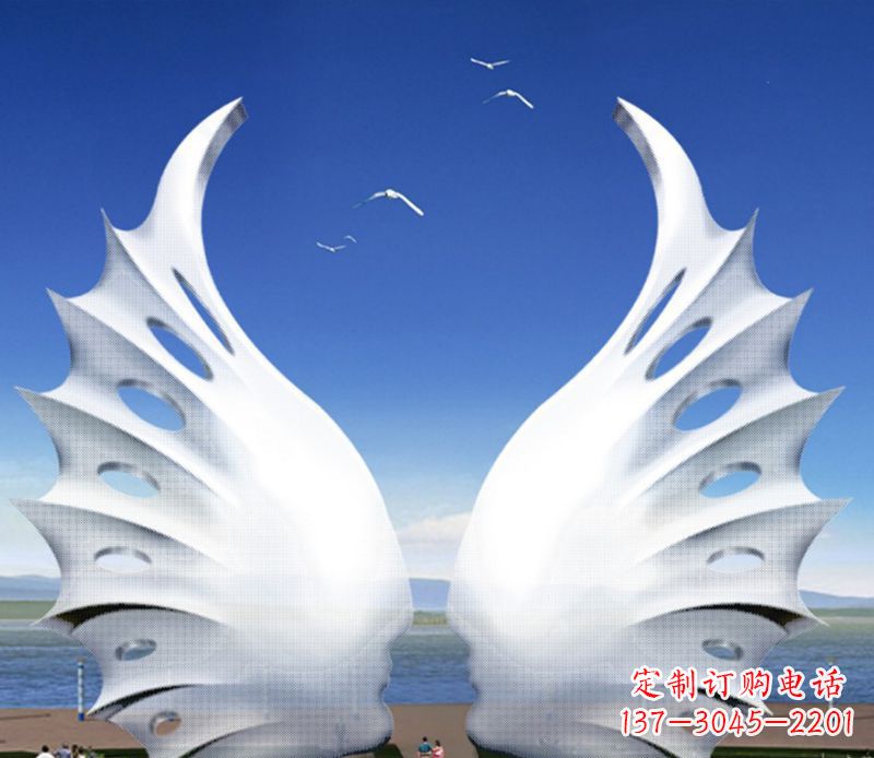 廊坊大型翅膀雕塑不锈钢