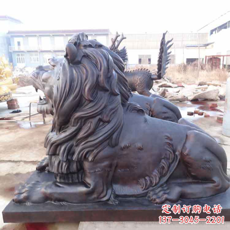 廊坊纯铜港币狮子动物雕塑