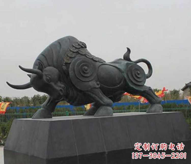 廊坊大型动物雕塑铜雕牛摆件