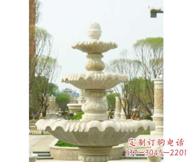 廊坊圆润线条的精美喷泉石雕