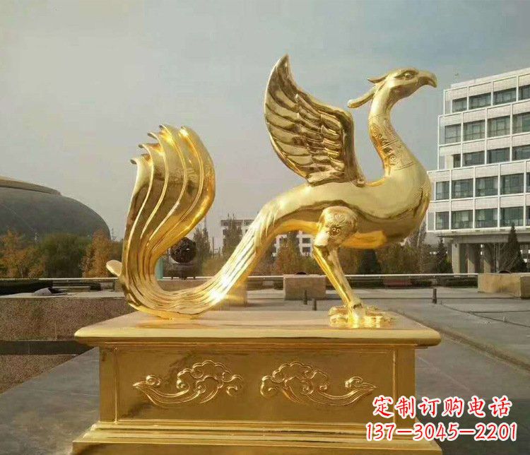 廊坊中领雕塑传承凤凰之美的大型铜雕塑
