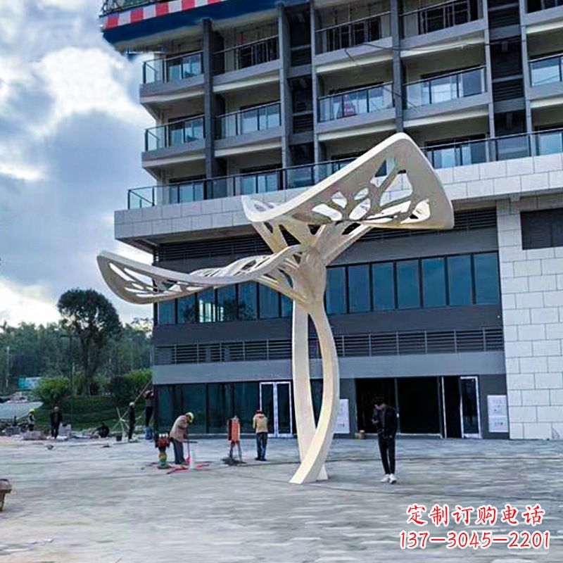 廊坊不锈钢抽象树叶雕塑