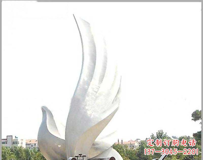 廊坊大型不锈钢雕塑和平鸽护航