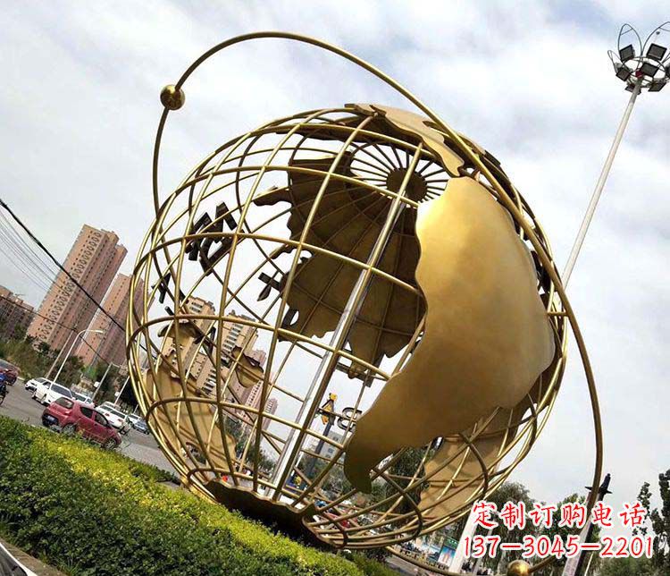 廊坊地球仪不锈钢雕塑拓宽视野,致敬世界