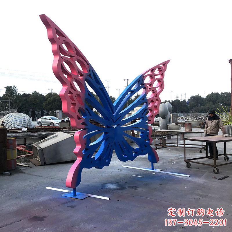 廊坊大型蝴蝶不锈钢喷漆雕塑