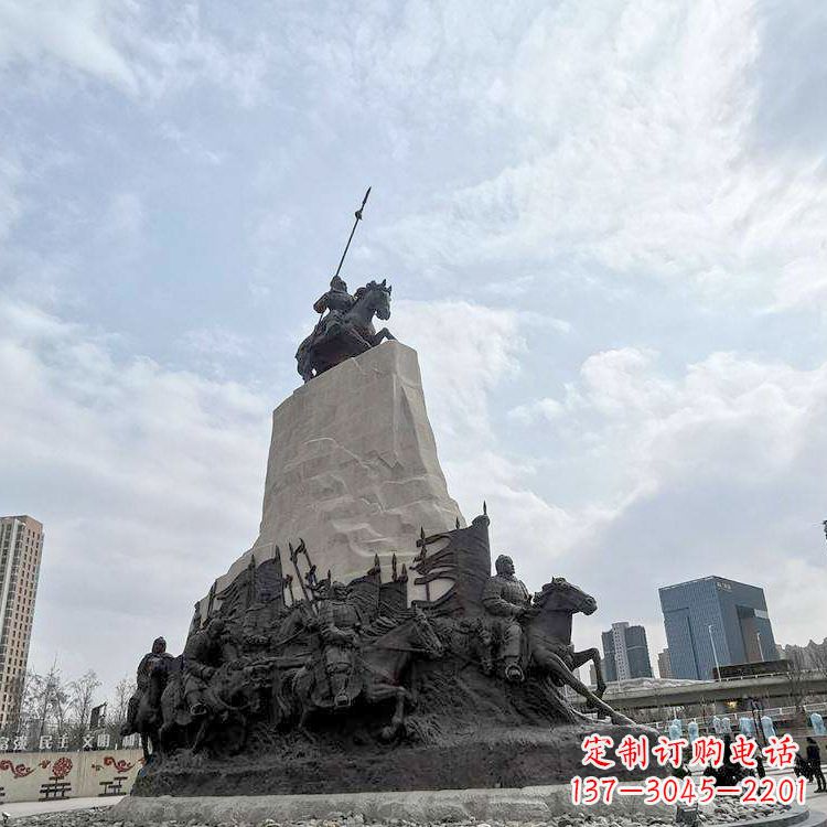 廊坊大型霍去病景观雕塑-中国历史名人西汉名将石雕像