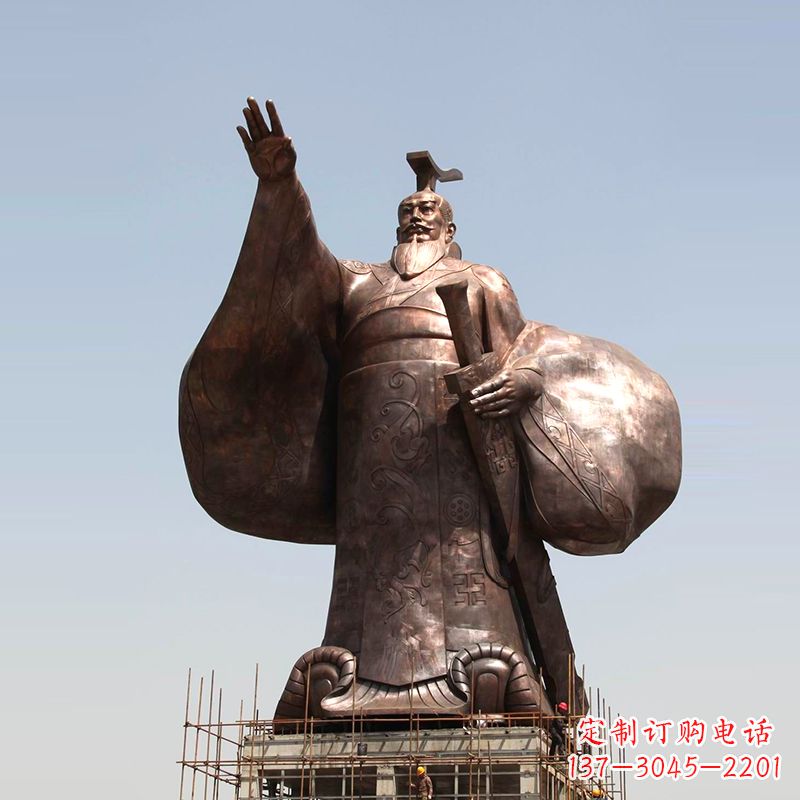 廊坊传承历史风采,精美秦始皇铜雕塑